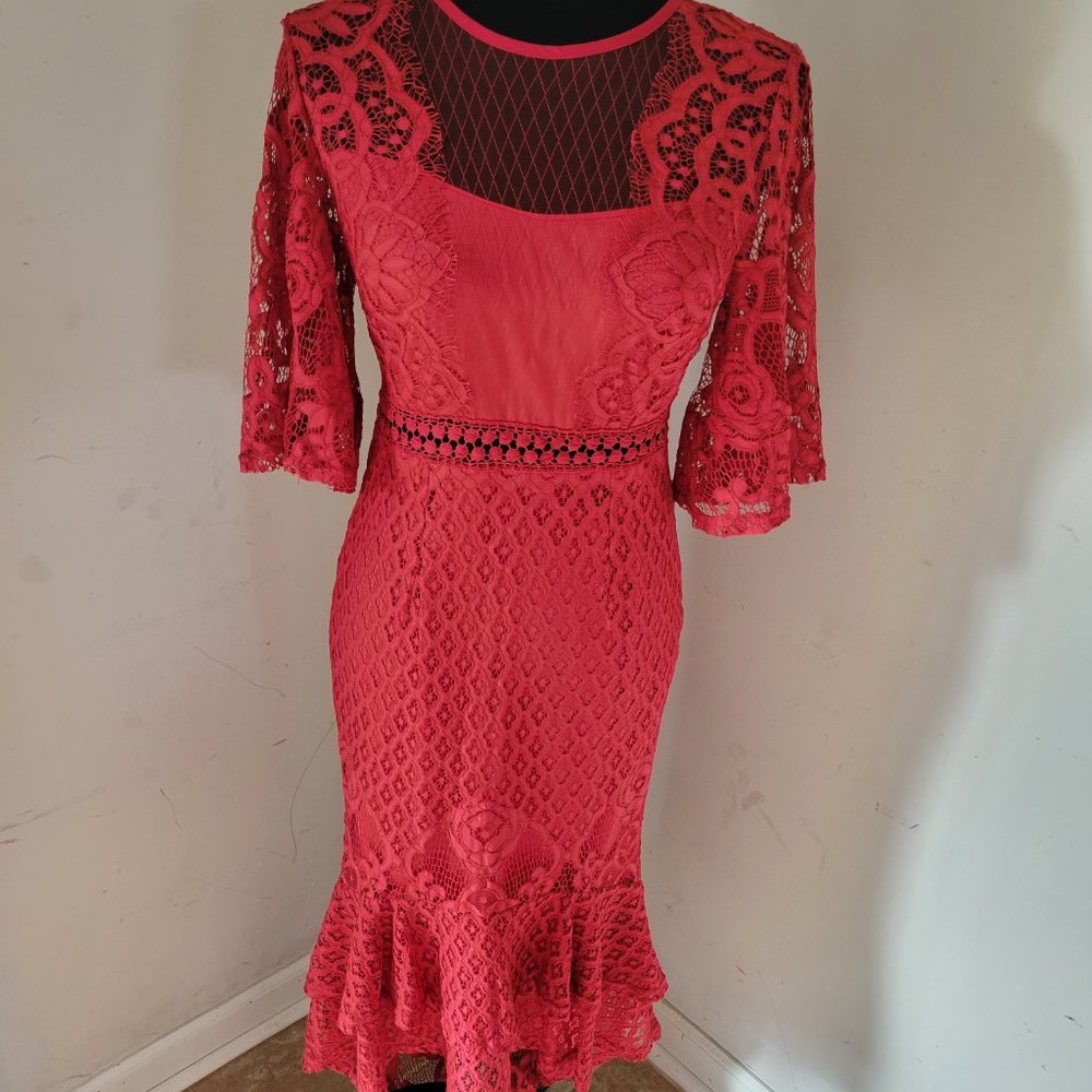 Reyna Dress Twosisters Look A-like Dress -Red